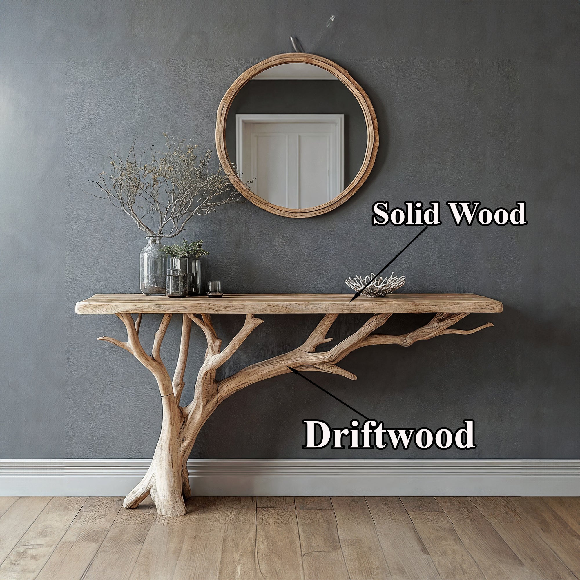 Floating Edge Console Table Handcraft