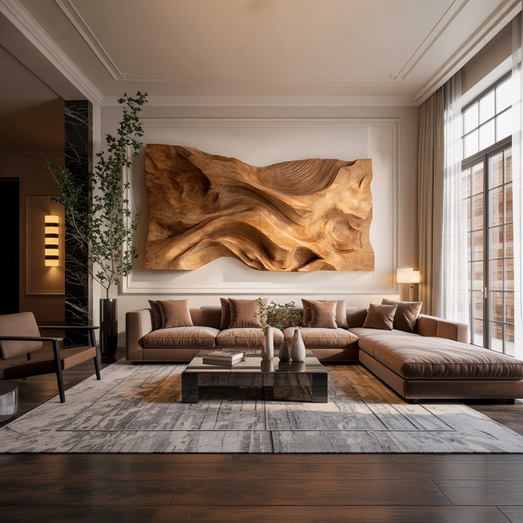 Handcrafted Wood Headboard Solid Wood Bedroom Interior