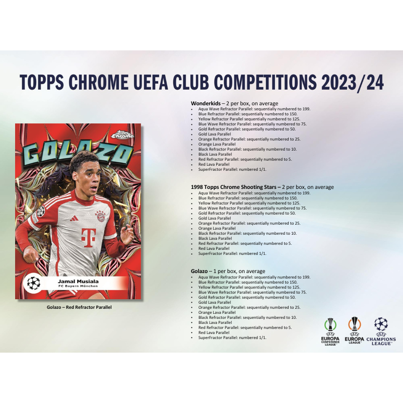 2023/24 Topps UEFA Club Competitions Chrome Soccer Hobby Box