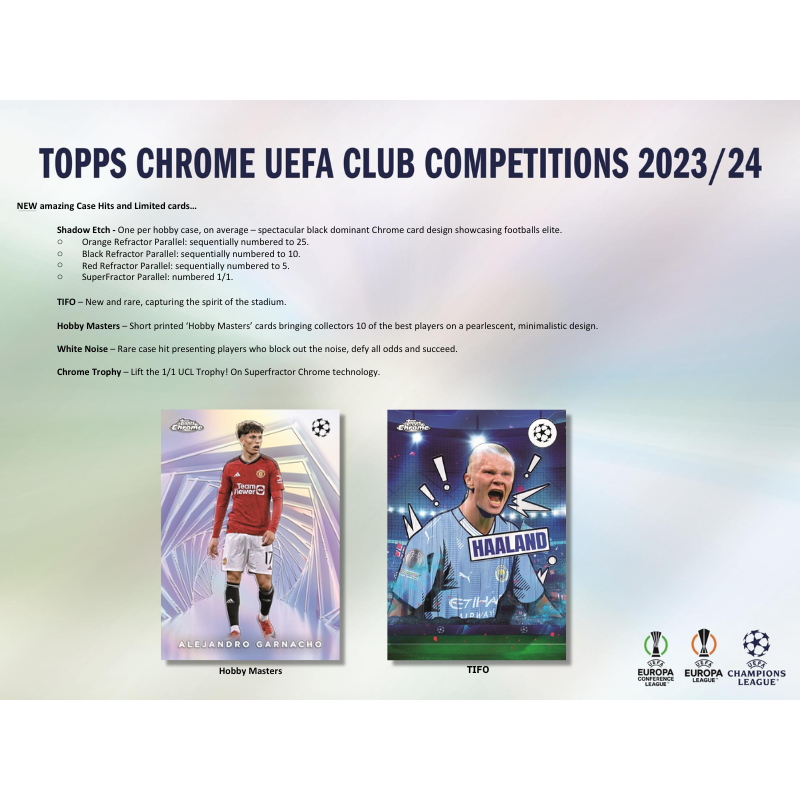 2023/24 Topps UEFA Club Competitions Chrome Soccer Hobby Box