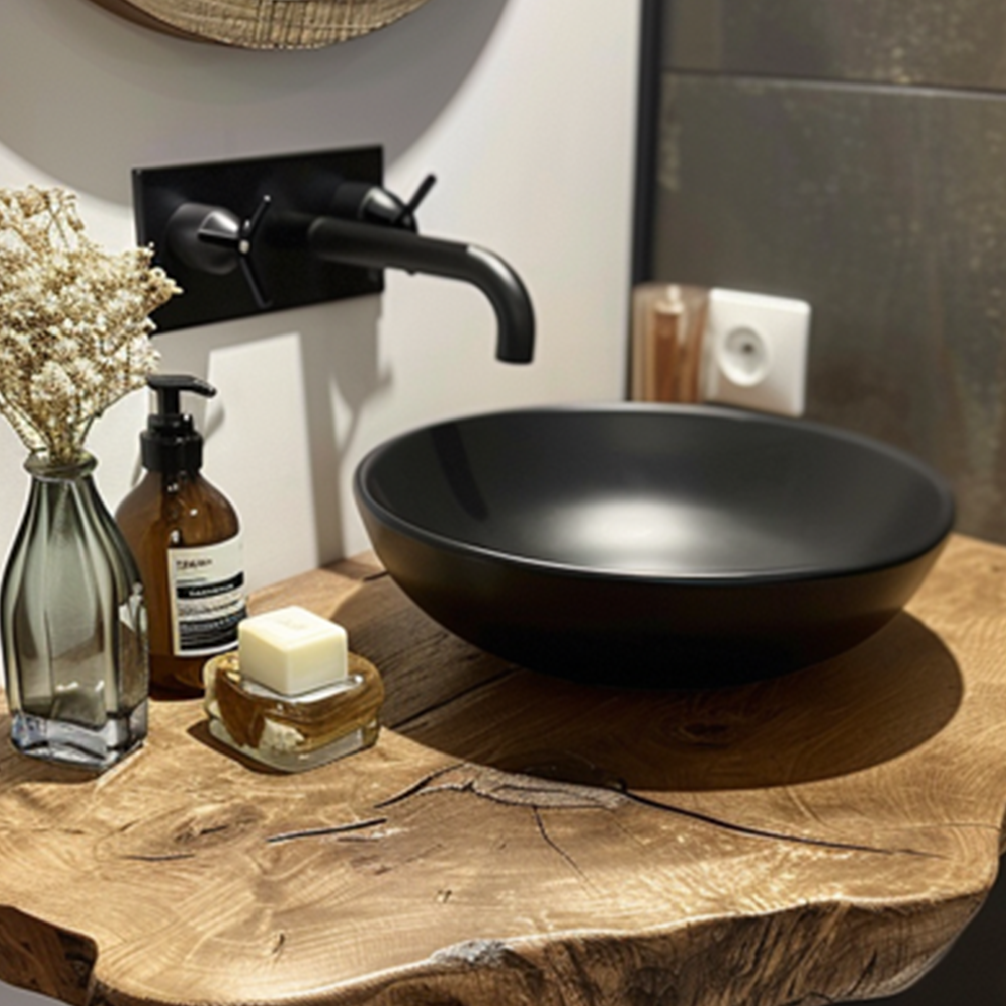 Live Edge Bathroom Vanity Shelfwall