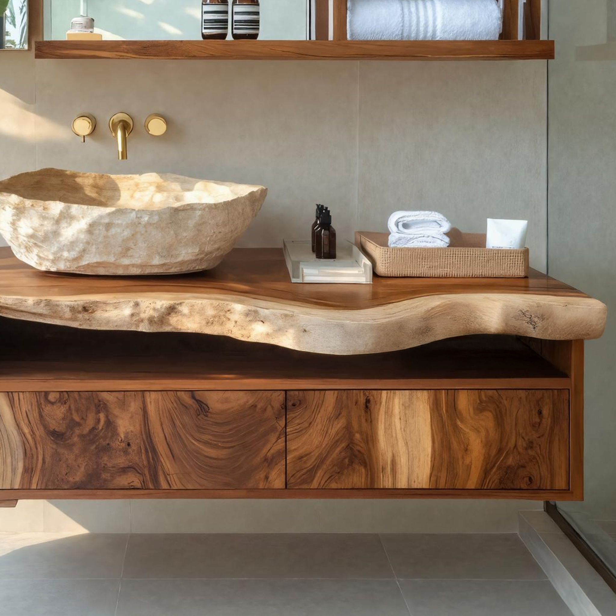 Handcrafted Floating Vanity For Elegant Bathroom