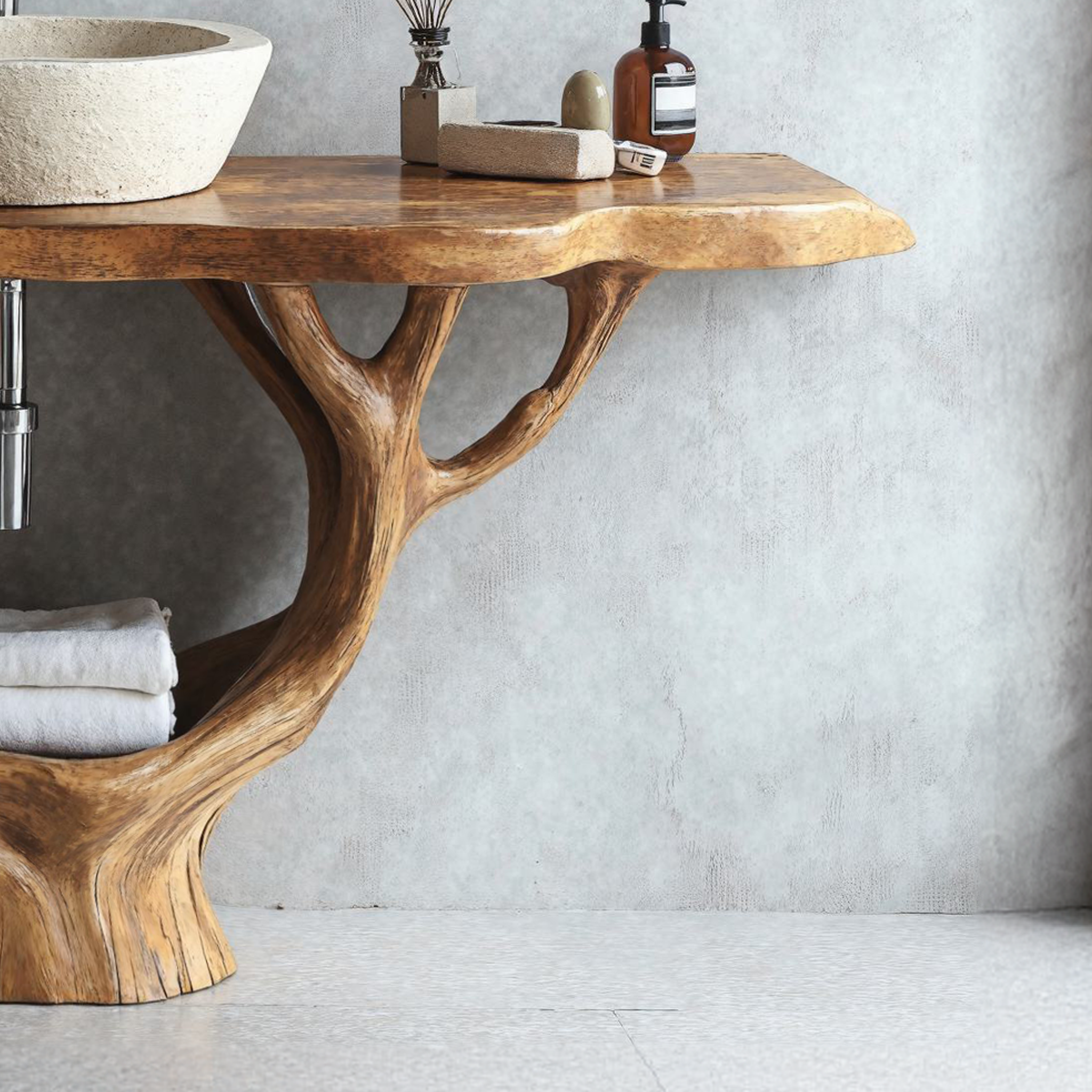 Minimalist Floating Vanity Solid Wood Design