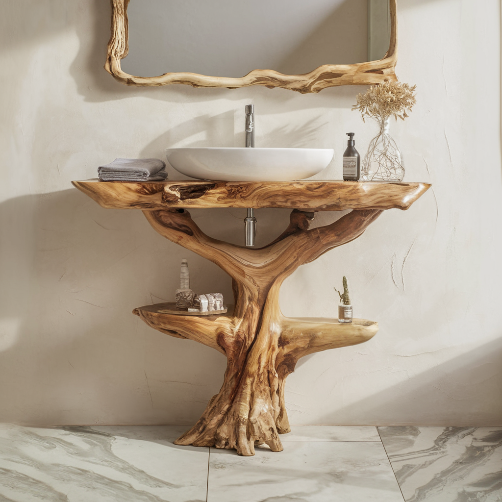 Handcrafted Wood Vanity Bathroom