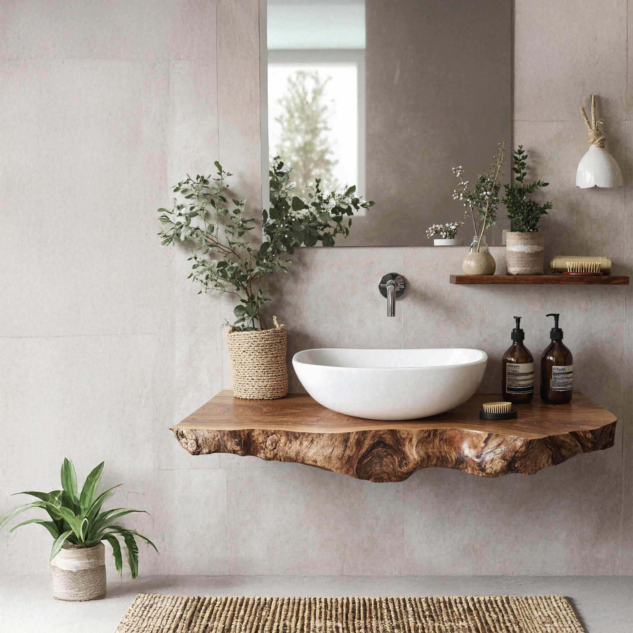 Handcrafted Floating Shelf For Bathroom Vanity Storage