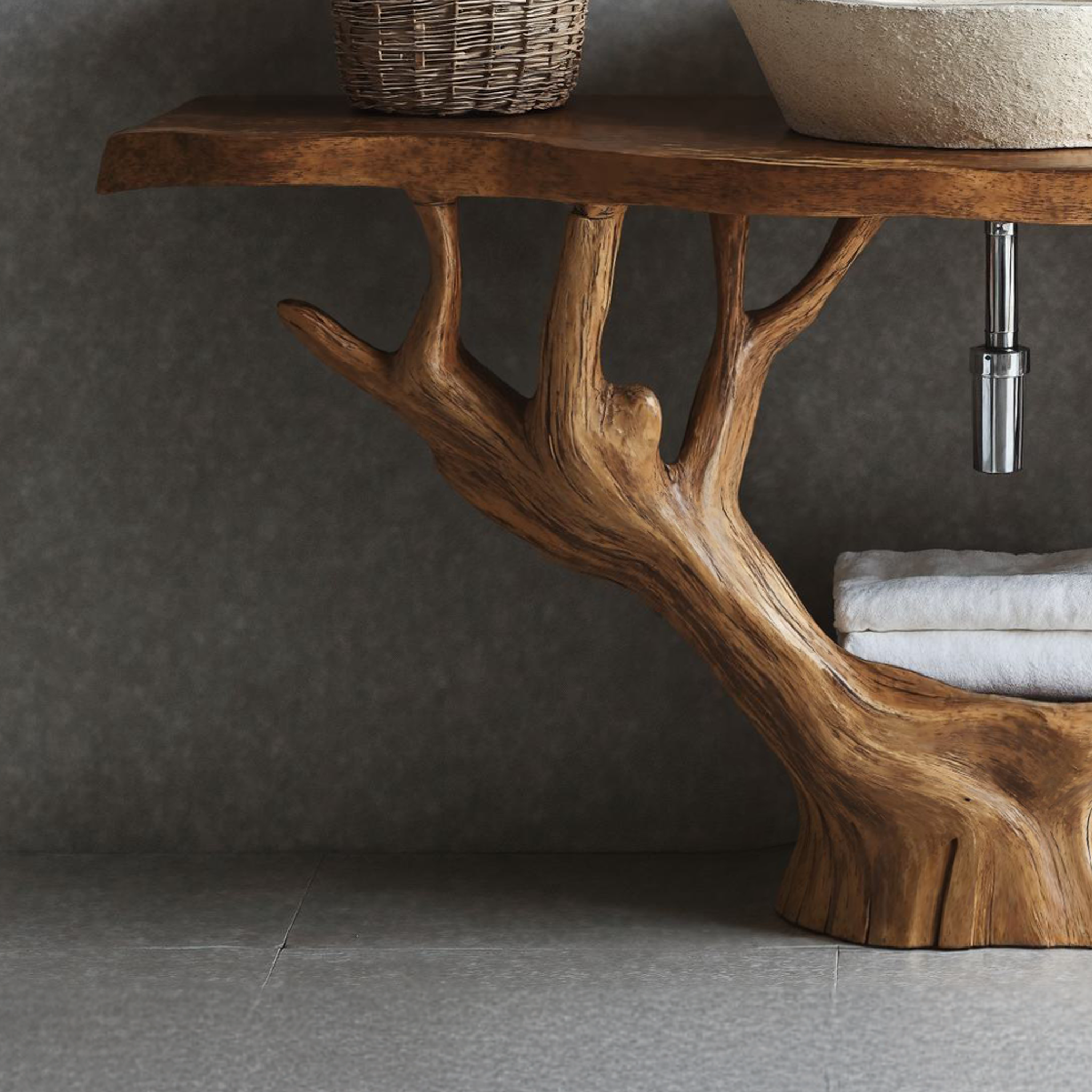 Minimalist Floating Vanity Solid Wood Design