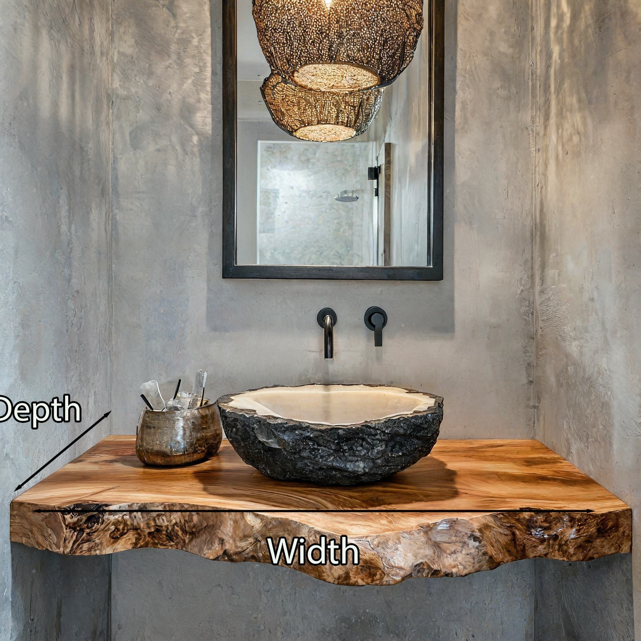 Handcrafted Solid Wood Vanity Unique Bathroom