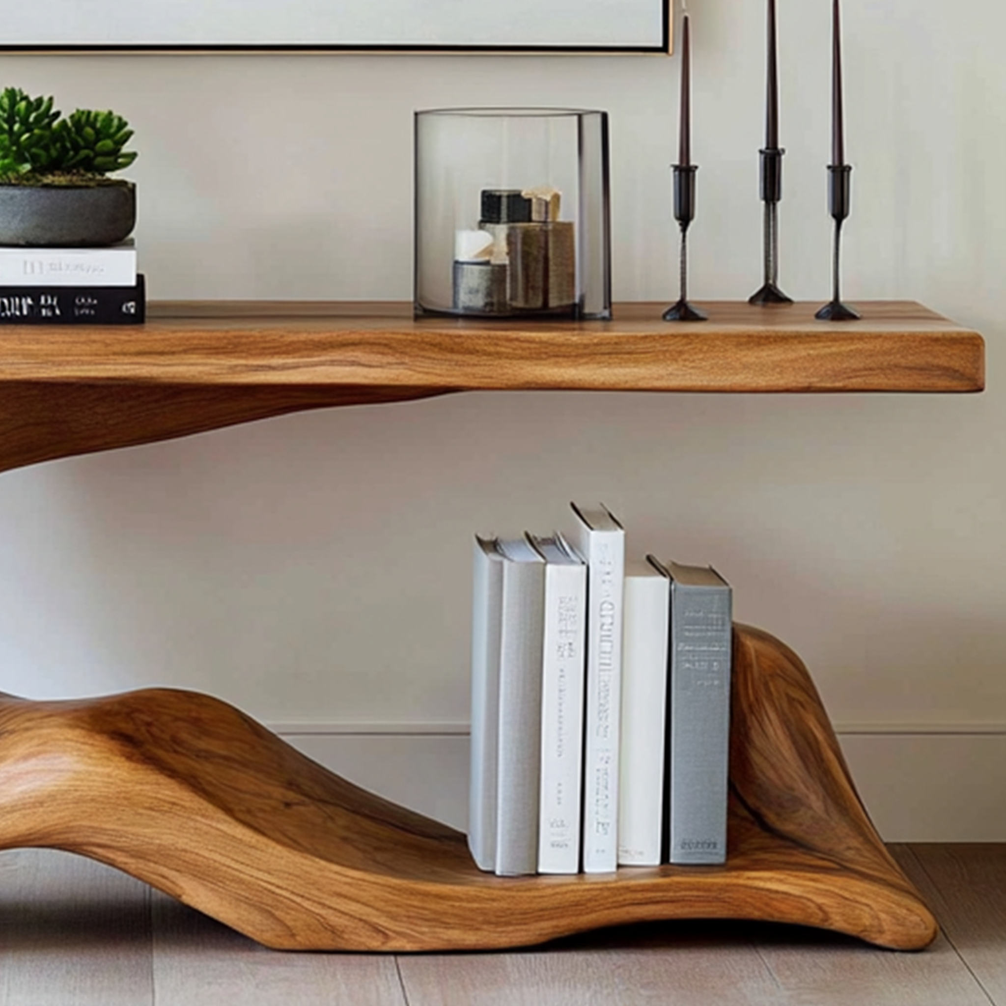 Rustic Live Edge Desk Entryway Design