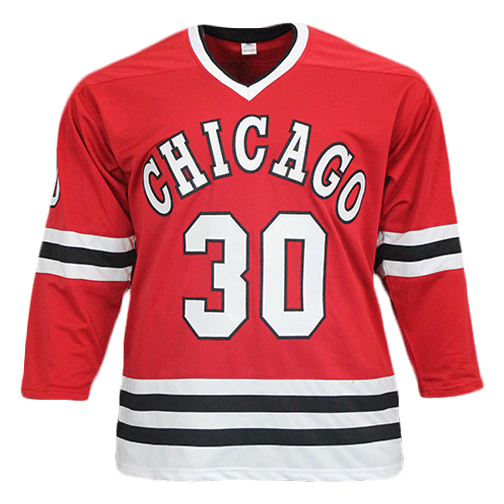 Ed Belfour Red Chicago Throwback Hockey Jersey (JSA)