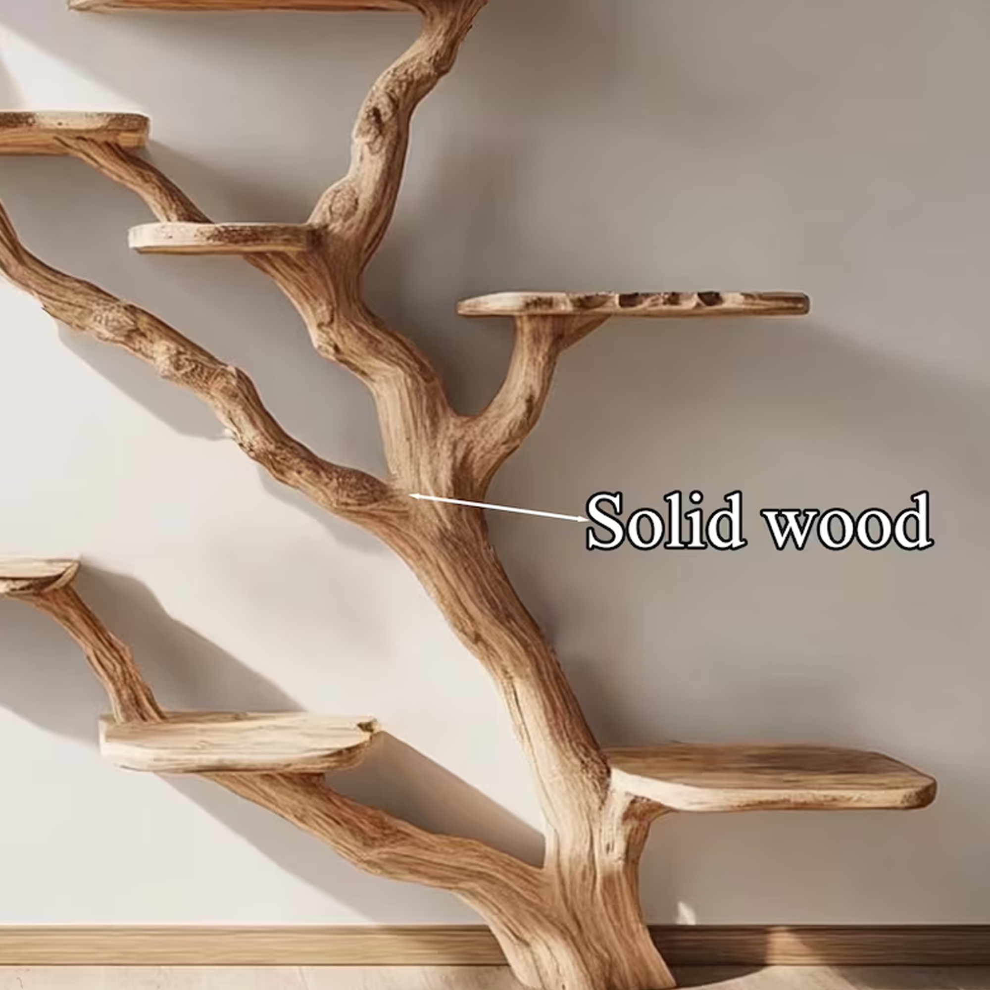 Natural Solid Wood Cat Tree Stylish Cat Furniture
