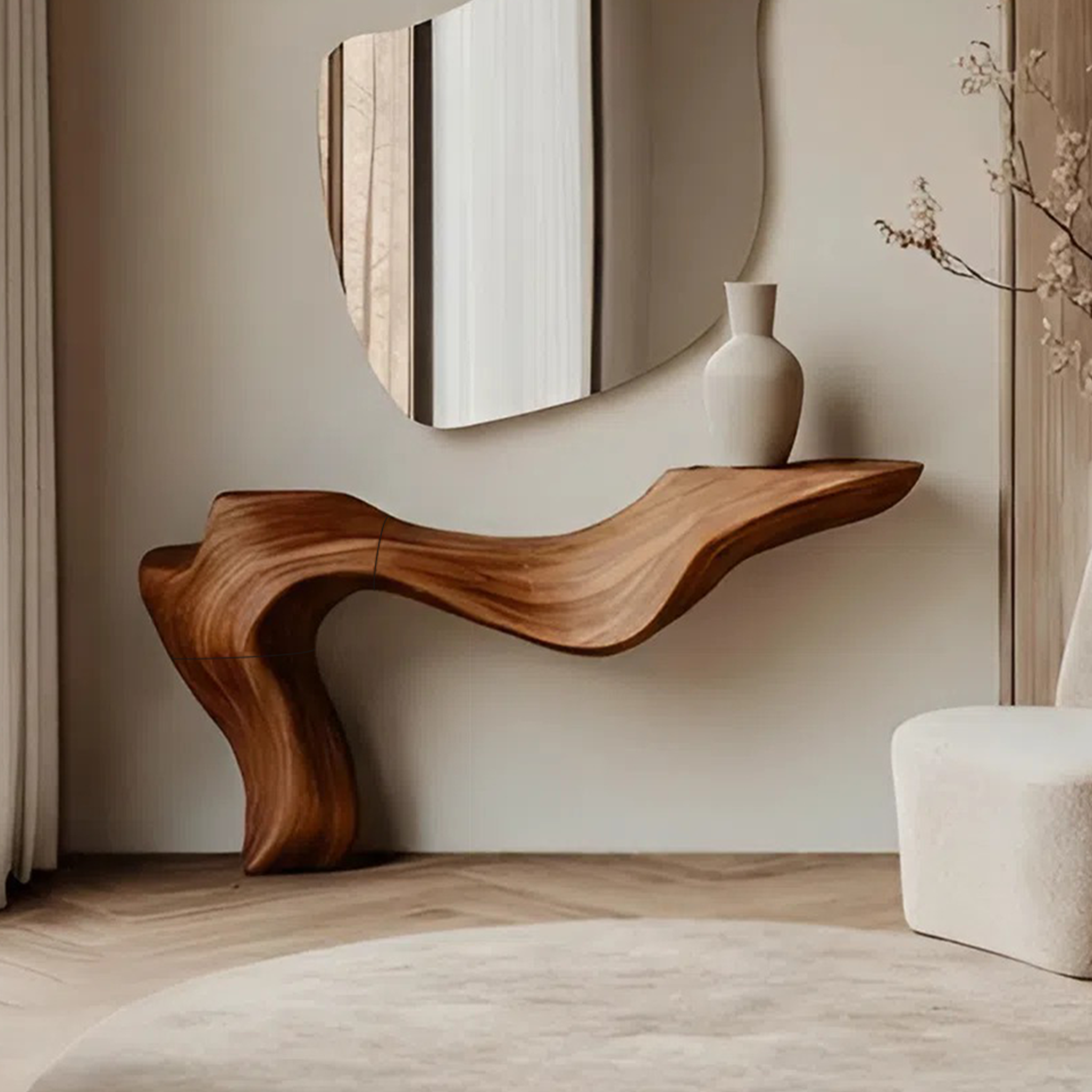 Rustic Live Edge Console Table For Entryway Design Ideas