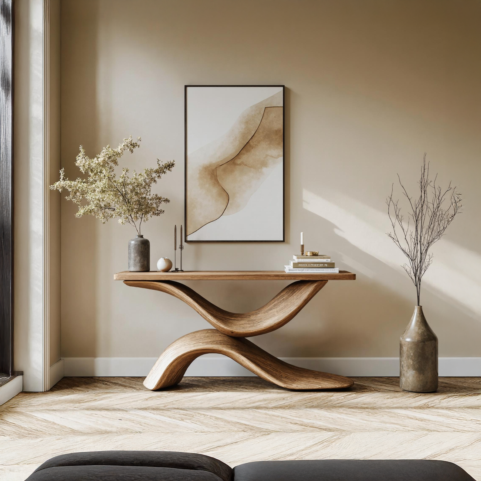 Handcrafted Live Edge Console Table Furniture Decor