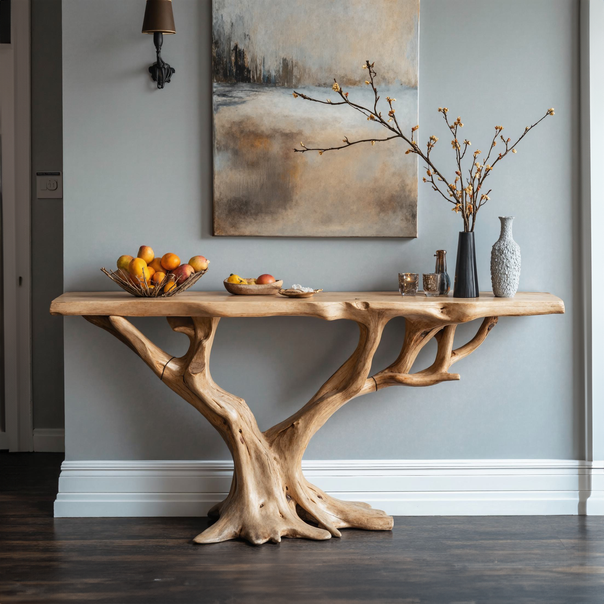 Live Edge Console Table Unique Handcraft
