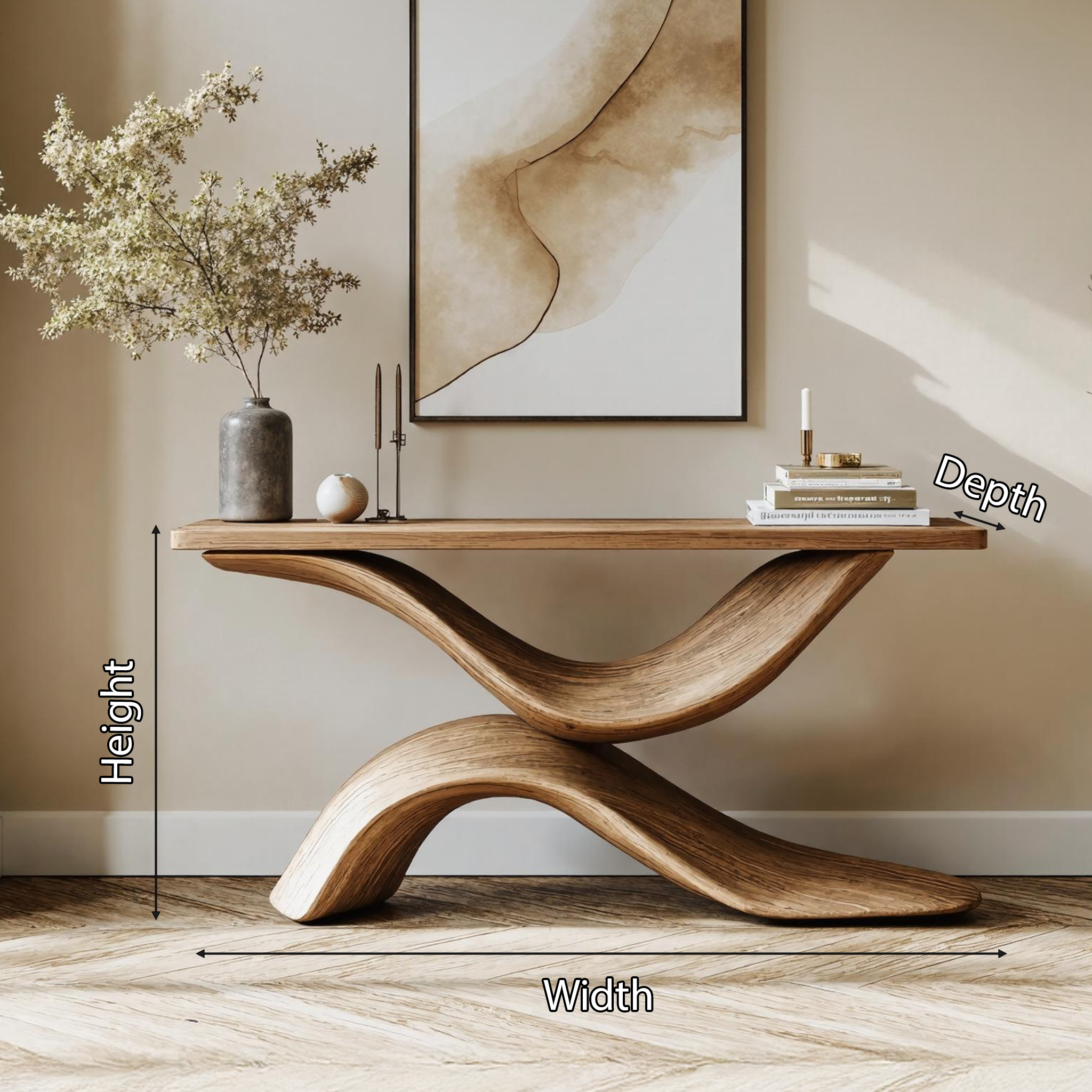 Handcrafted Live Edge Console Table Furniture Decor