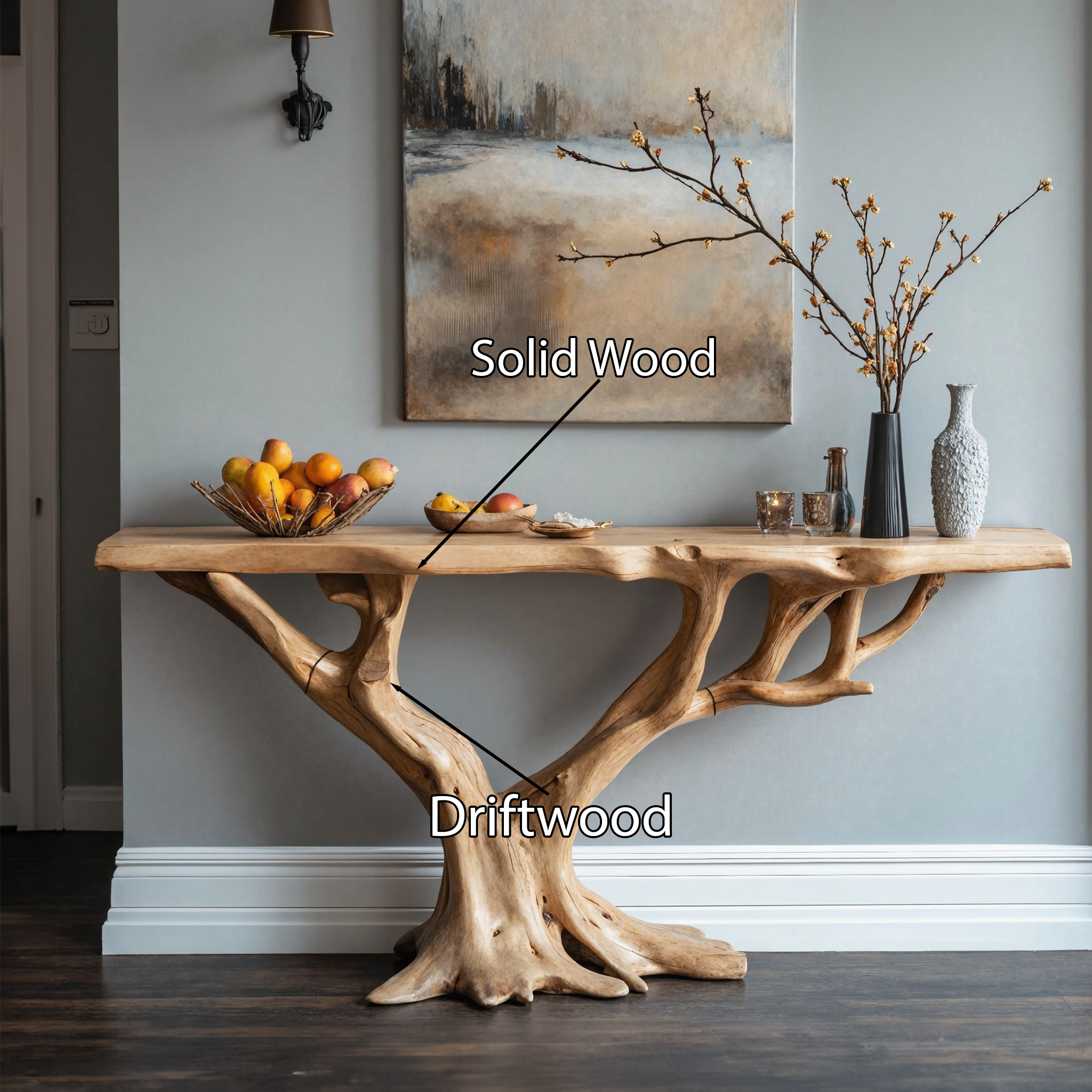 Live Edge Console Table Unique Handcraft