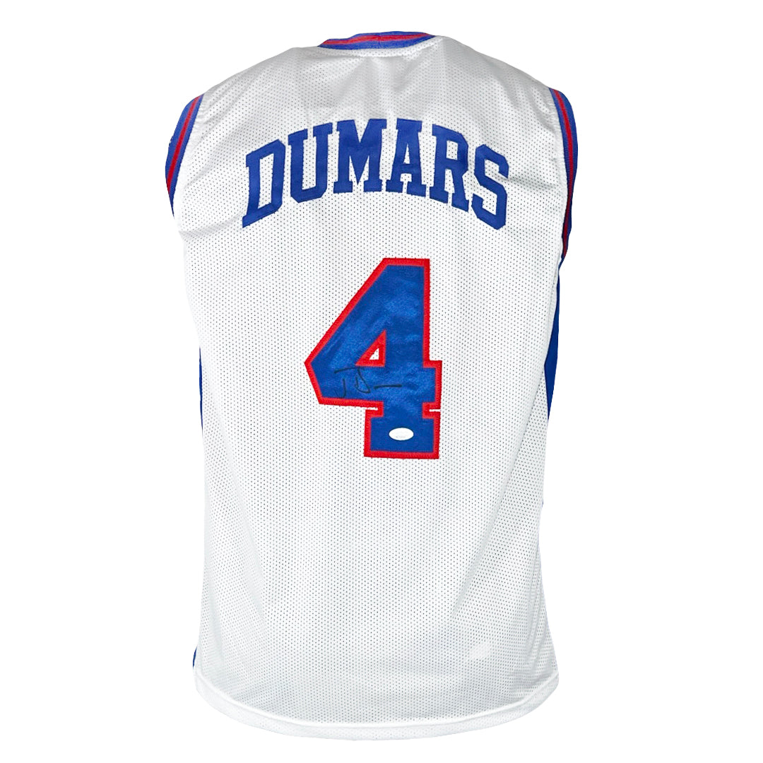 Joe Dumars Signed Detroit White Basketball Jersey Blue Numbers (JSA)