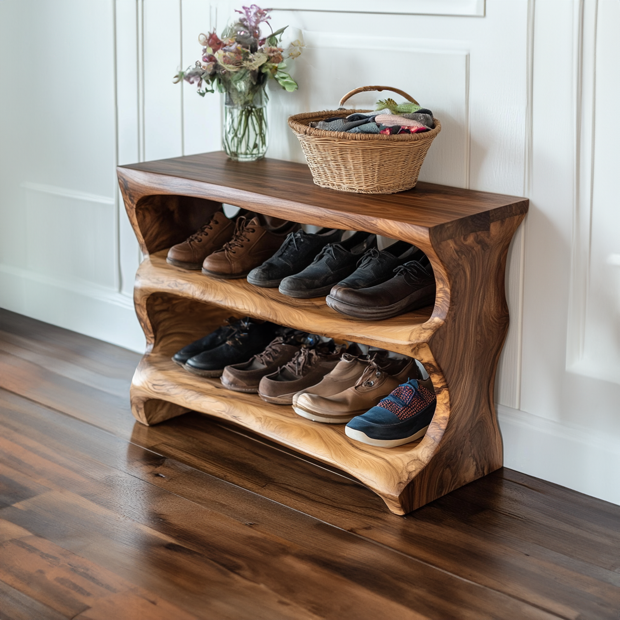 Handmade Hallway Bench Shoe Rack Livingroom Furniture