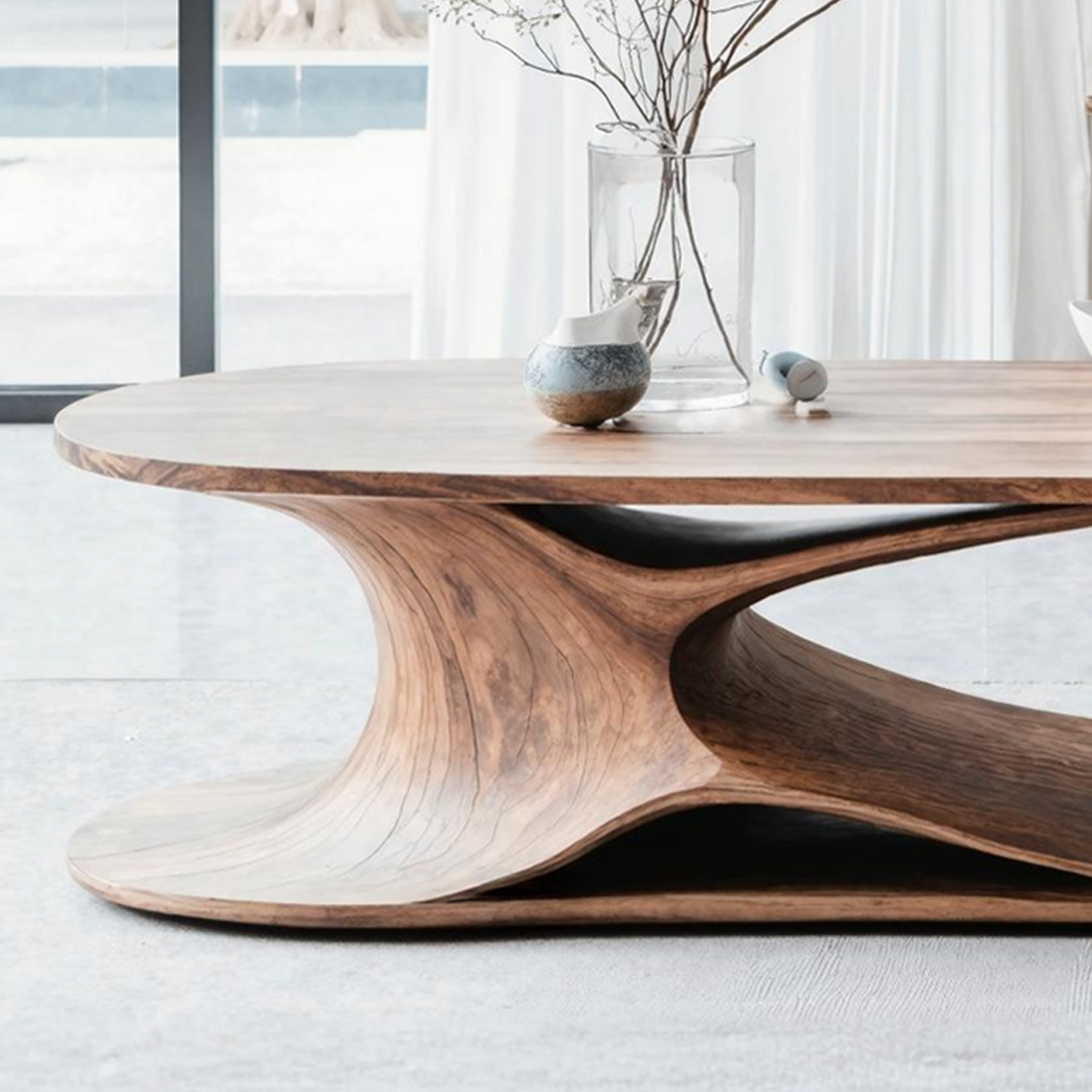 Mid Century Solid Wood Table For Cozy Interiors