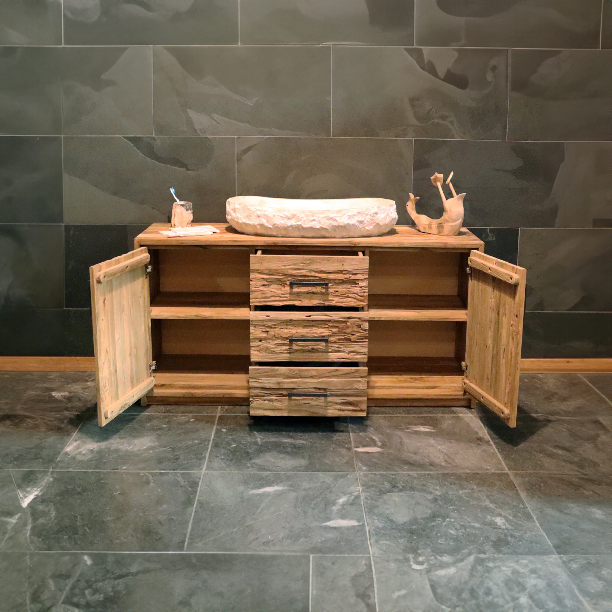 Unique Bathroom Rustic Vanity