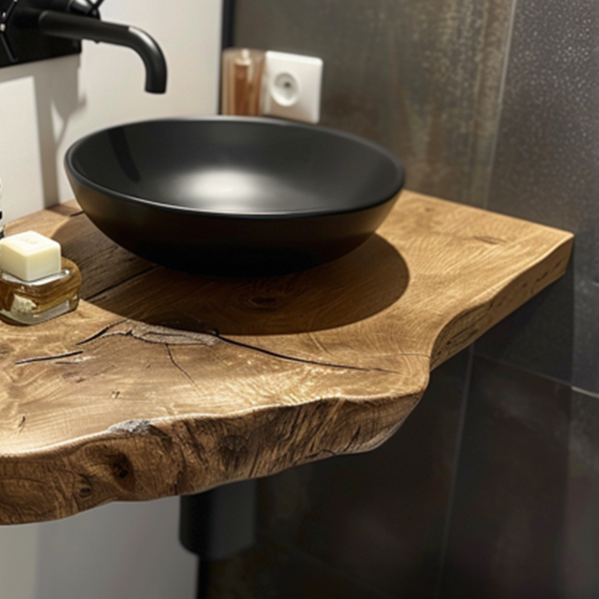 Live Edge Bathroom Vanity Shelfwall