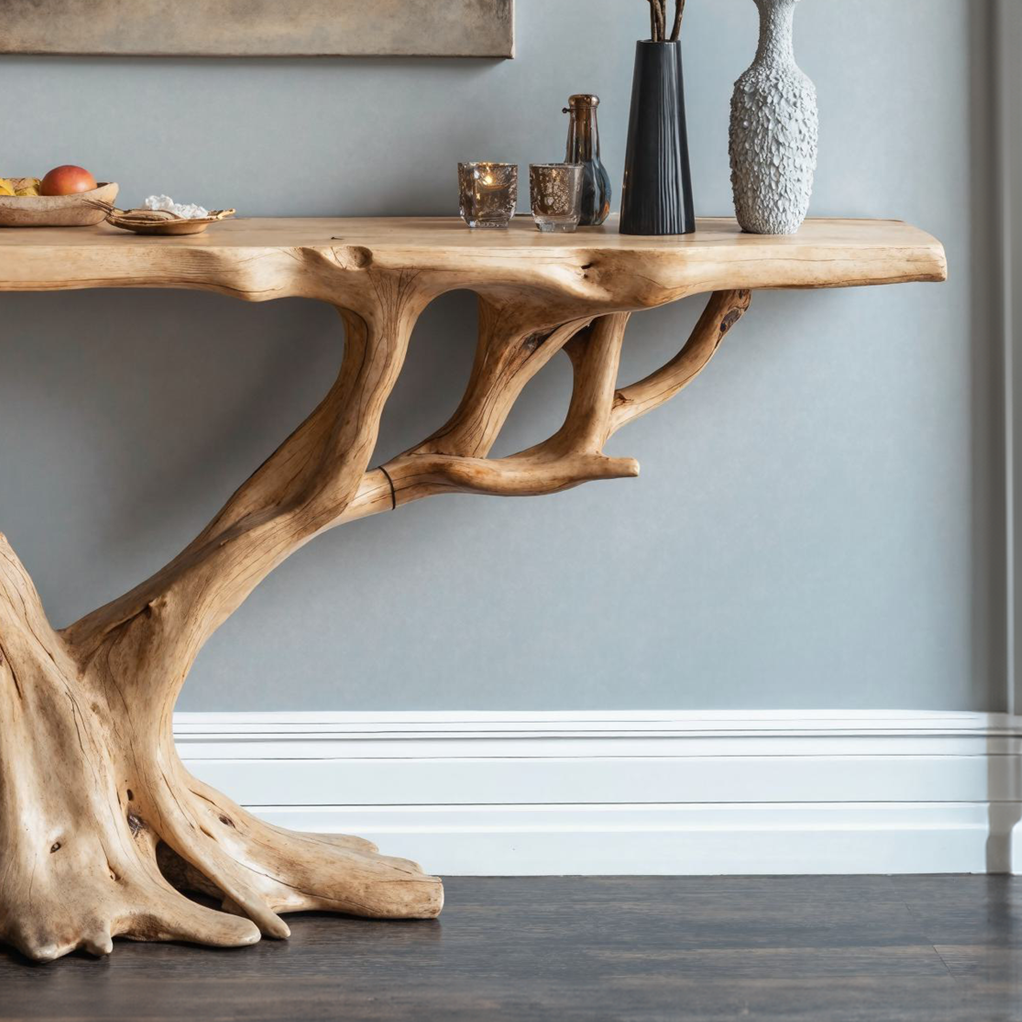 Live Edge Console Table Unique Handcraft