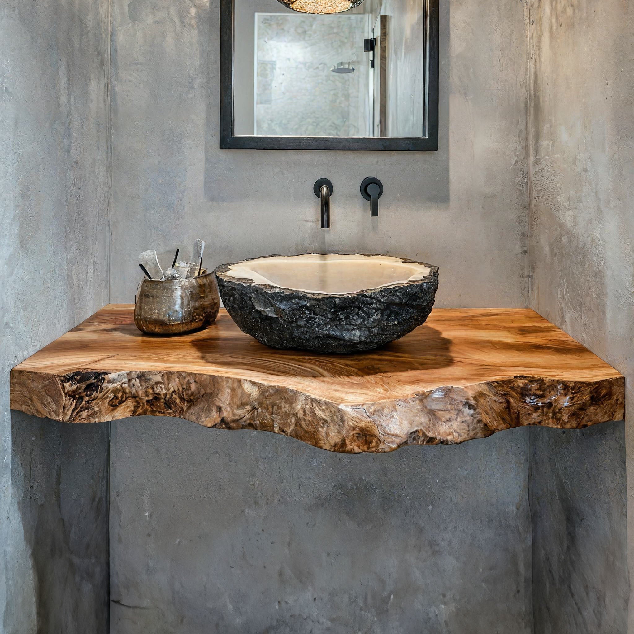 Handcrafted Solid Wood Vanity Unique Bathroom