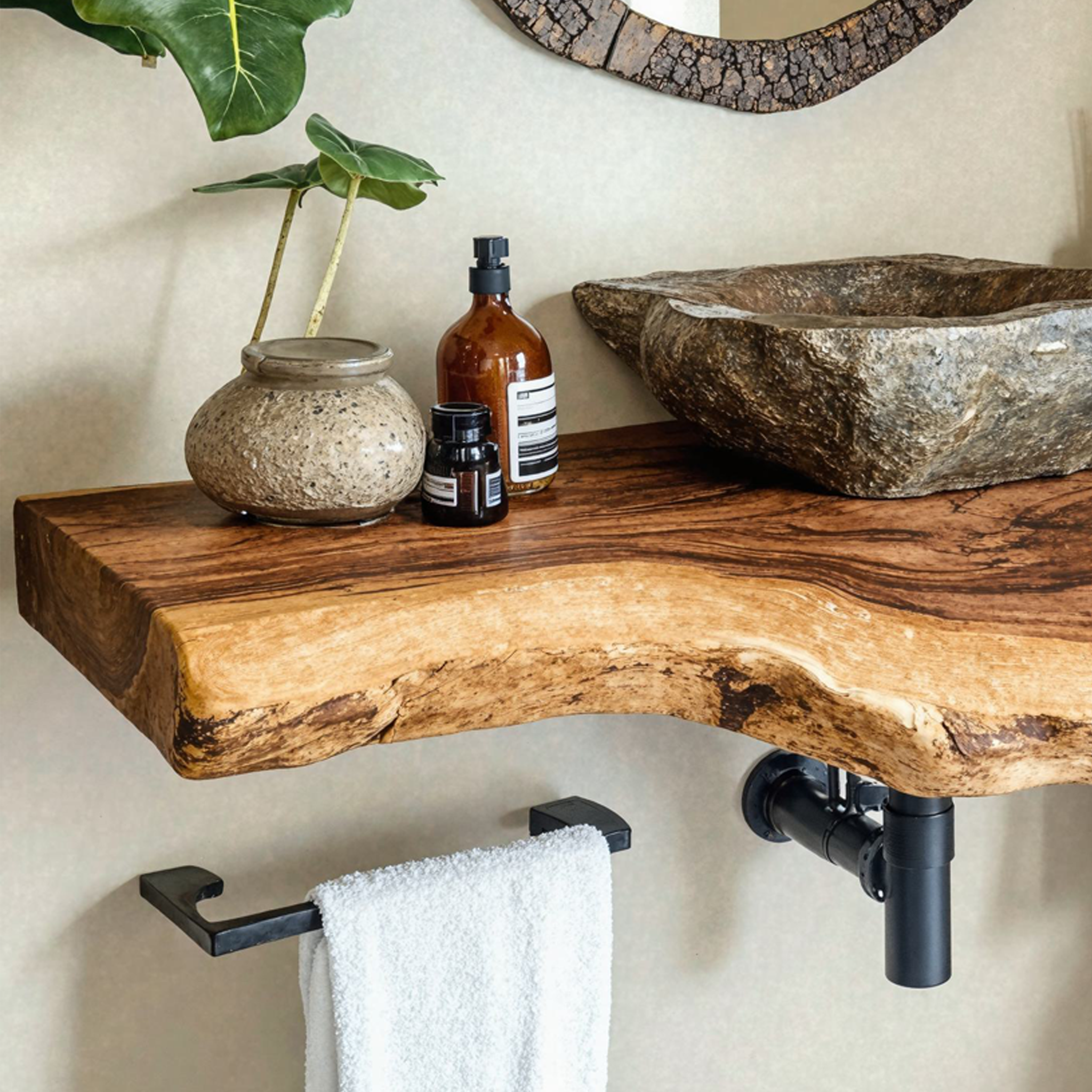 Floating Edge Bathroom Vanity Shelf
