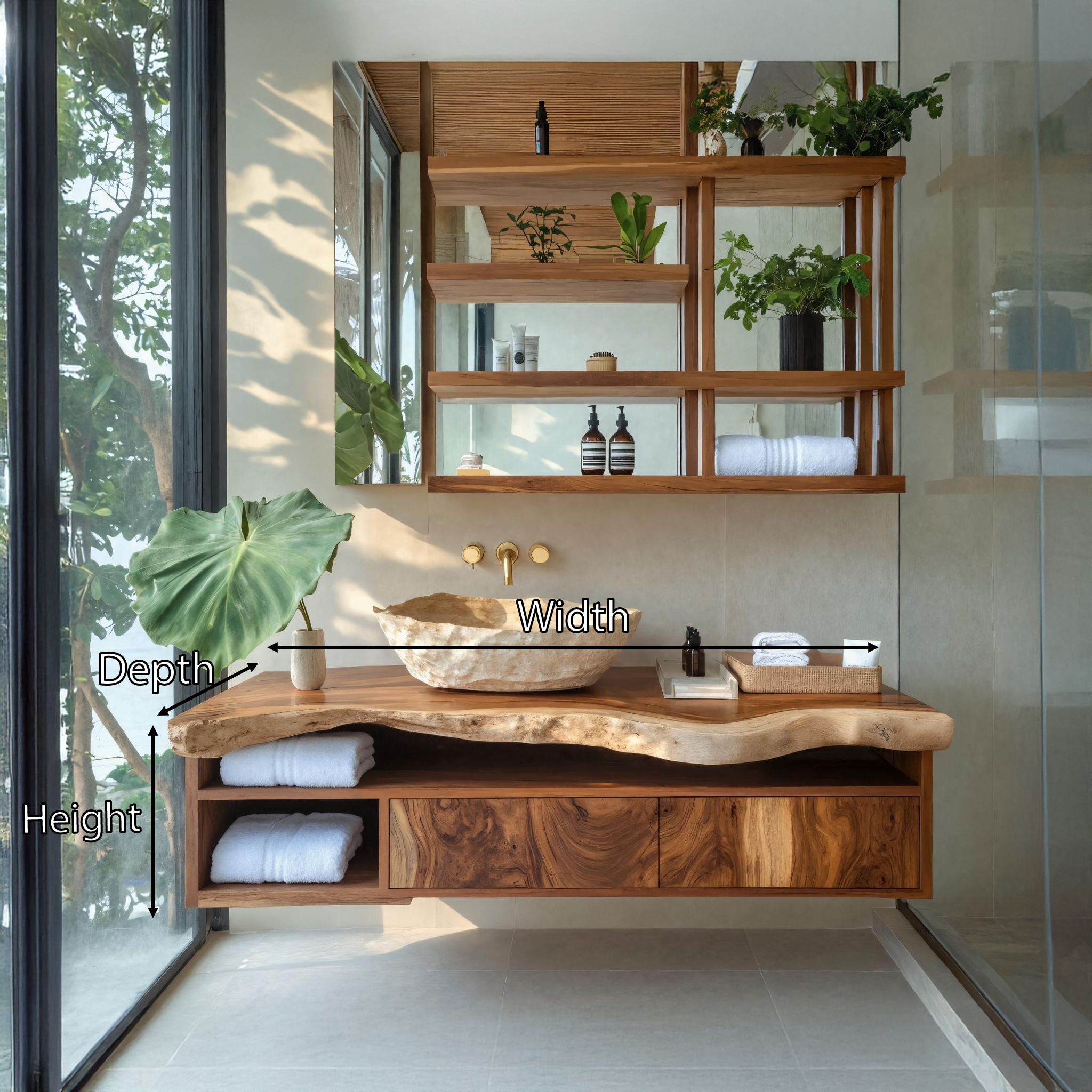 Handcrafted Floating Vanity For Elegant Bathroom
