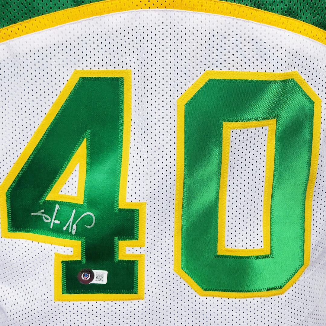 Shawn Kemp Signed Seattle White Basketball Jersey (Beckett)