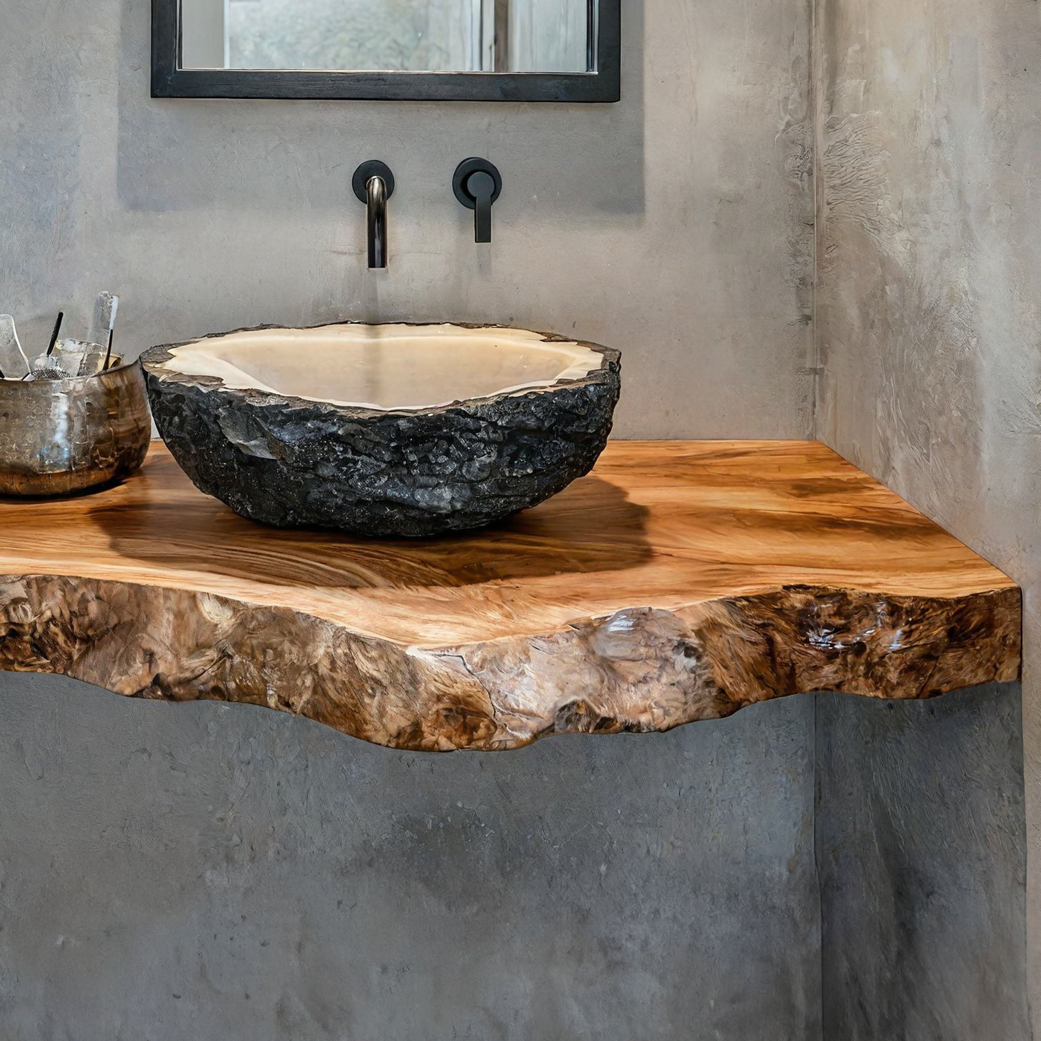 Handcrafted Solid Wood Vanity Unique Bathroom