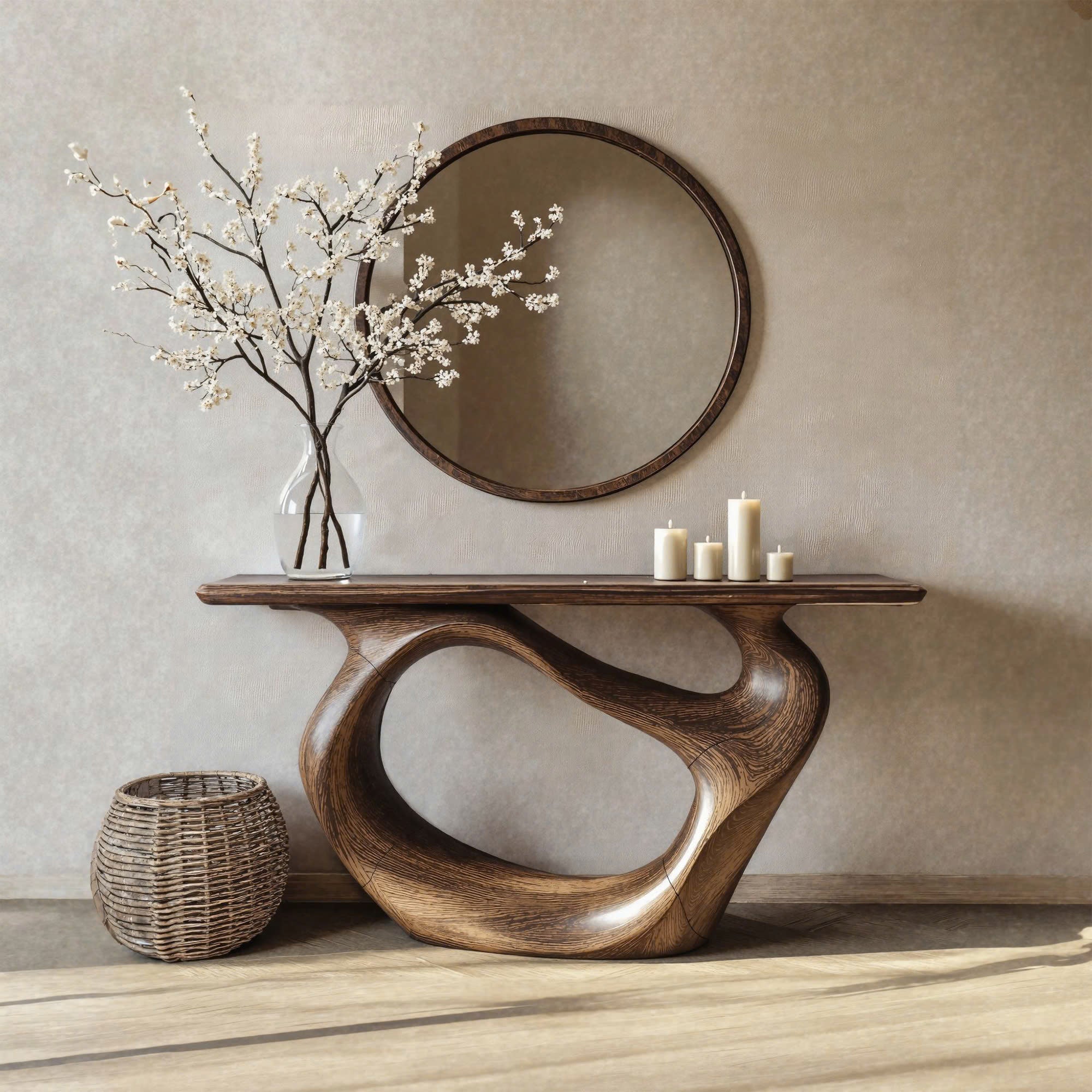 Console Table Handmade Natural Solid Wood Live Edge Table