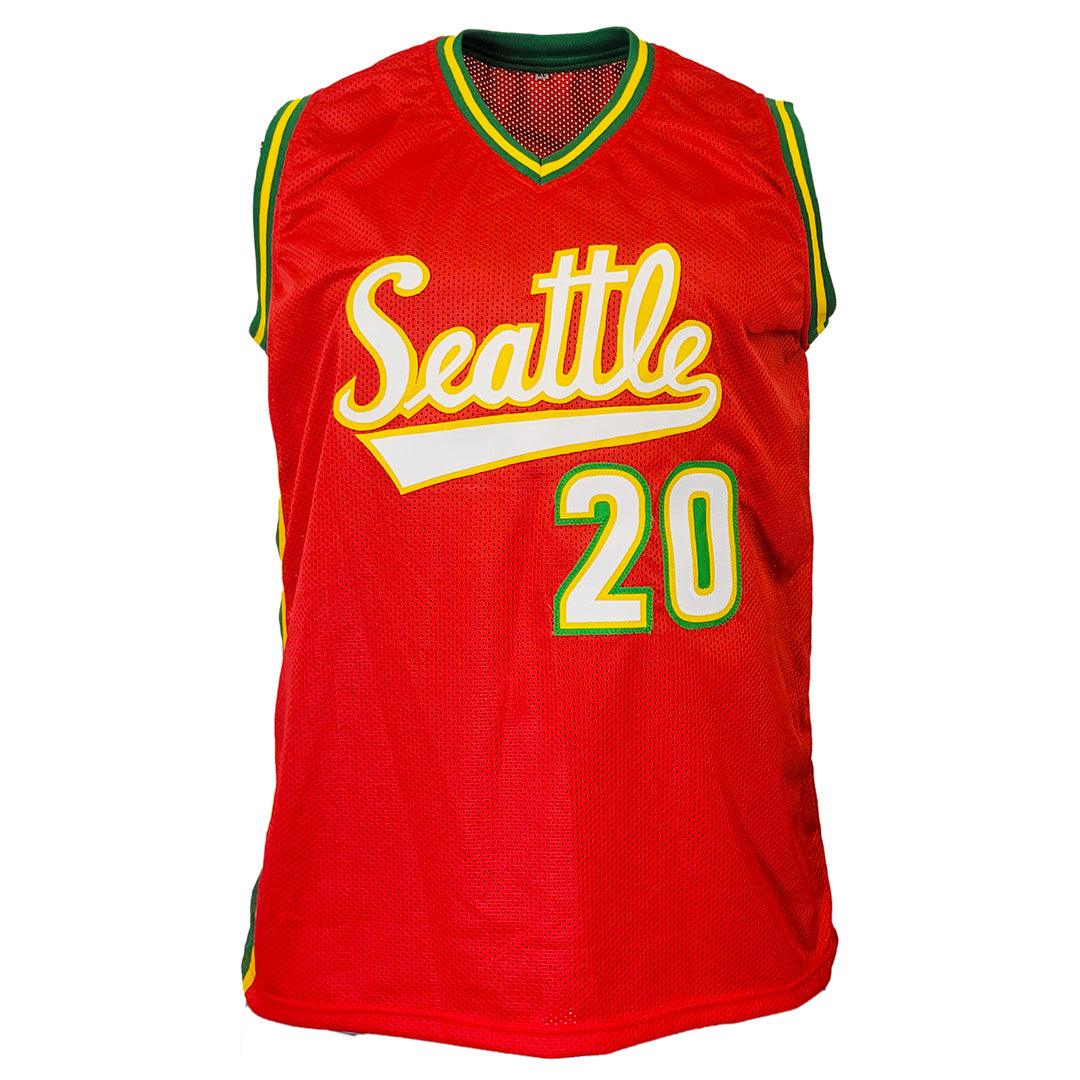 Gary Payton Signed Seattle Red Basketball Jersey (JSA)