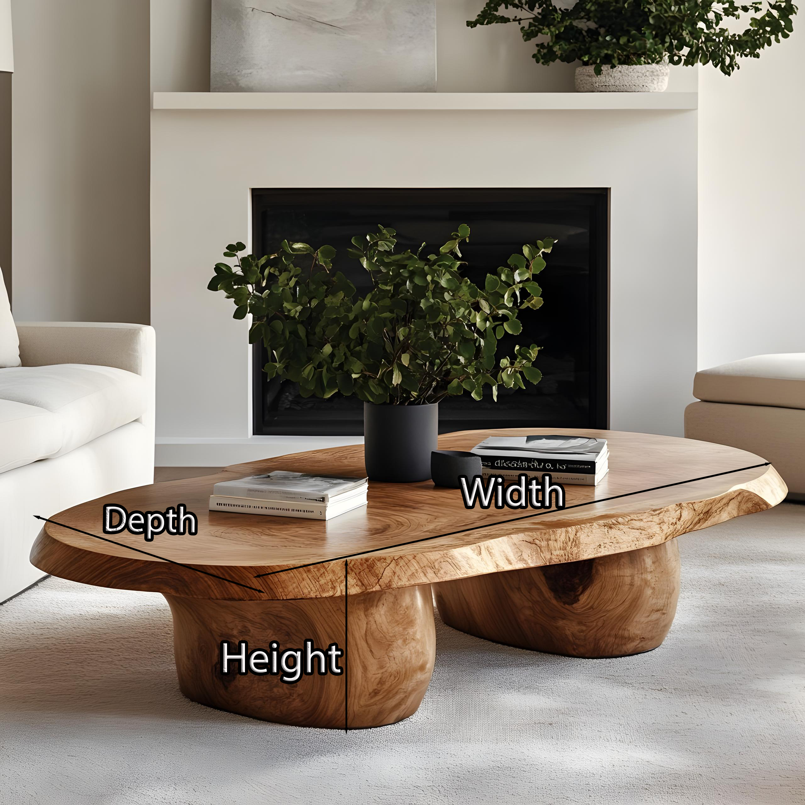 Handcrafted Natural Wood Coffee Table For Inviting Living Room