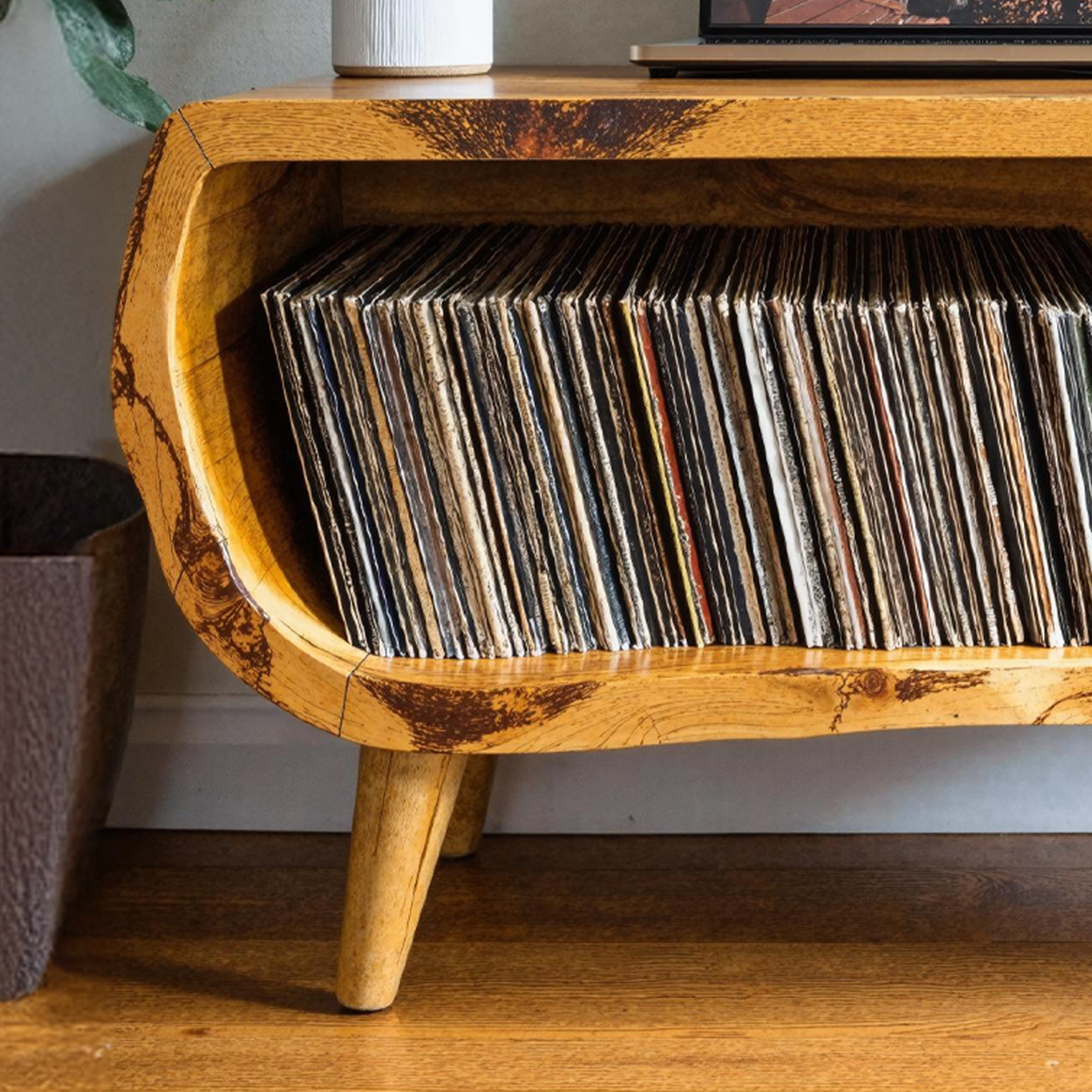 Vintage Record Player Stand For Living Room, Bedroom, Office
