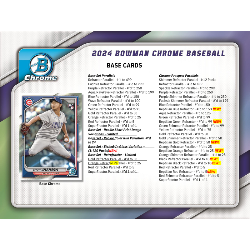 2024 Bowman Chrome Baseball Hobby 12 Box Case