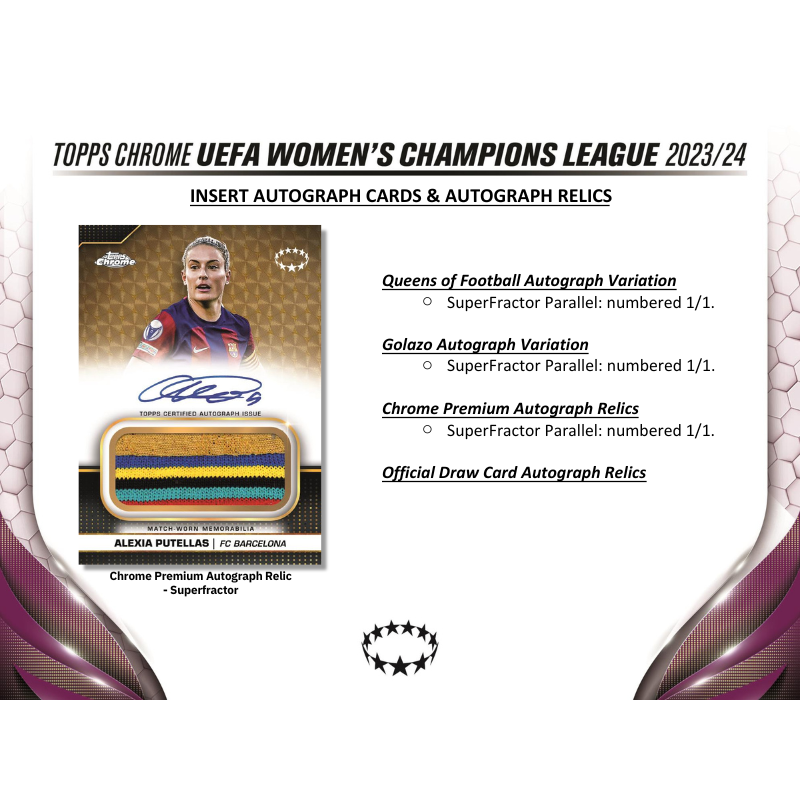 2023/24 Topps UEFA Women's Champions League Chrome Soccer Hobby Box