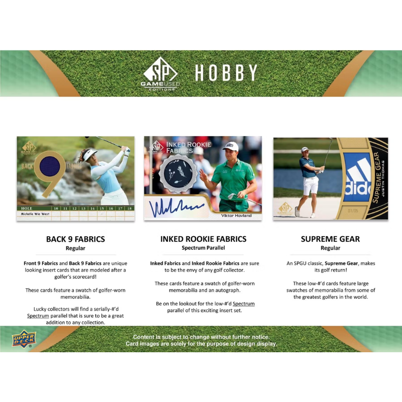 2024 Upper Deck SP Game Used Golf Hobby Box