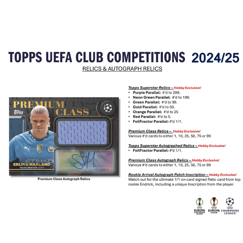2024/25 Topps UEFA Club Competitions Soccer Hobby Box