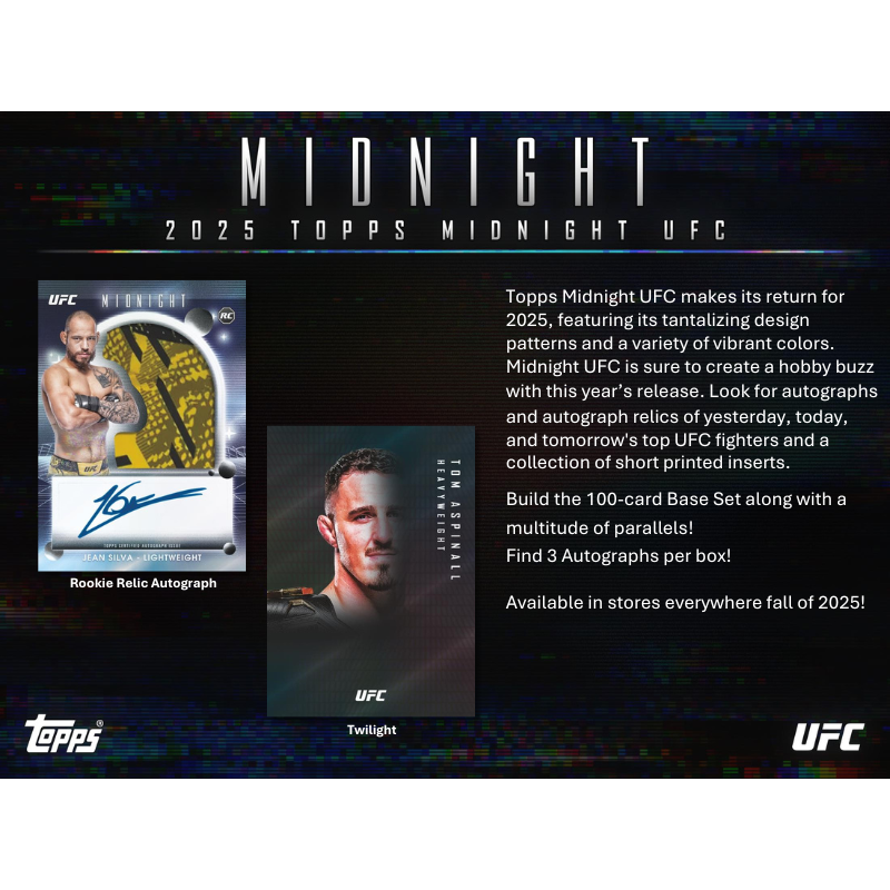 2025 Topps Midnight UFC Hobby Box