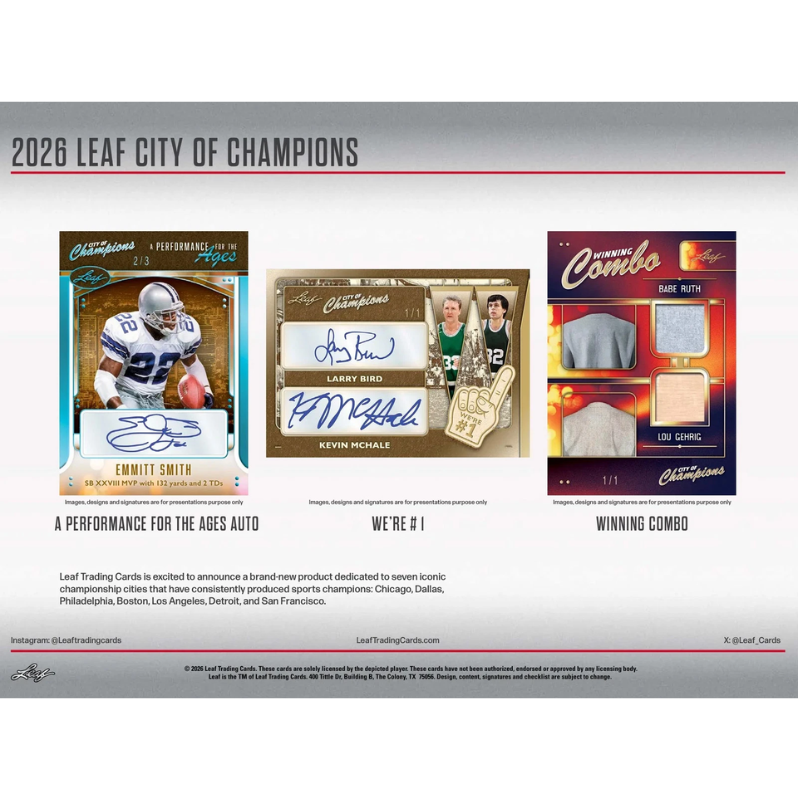 2026 Leaf City of Champions Hobby Box