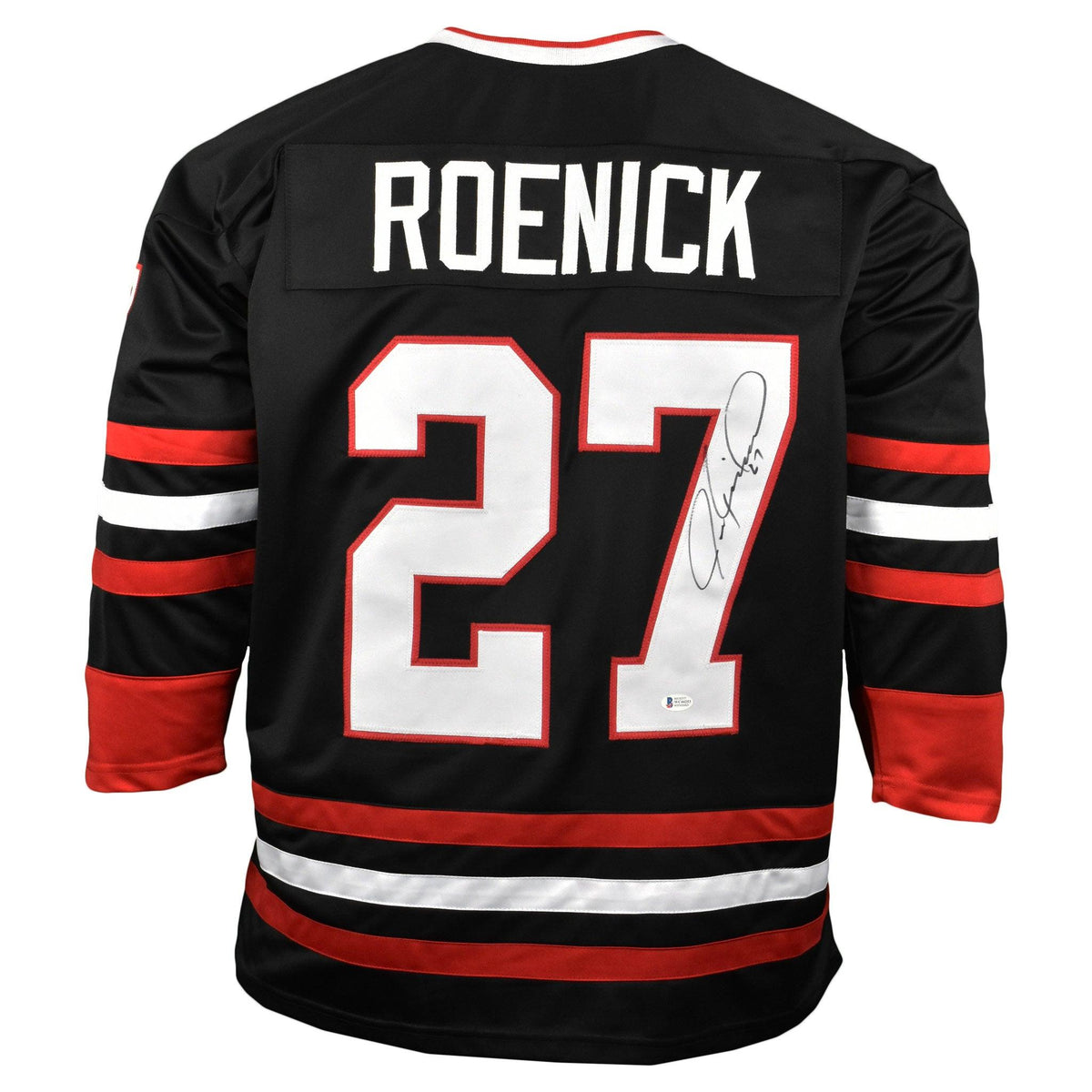 Jeremy Roenick Signed Chicago Black Hockey Jersey (JSA)