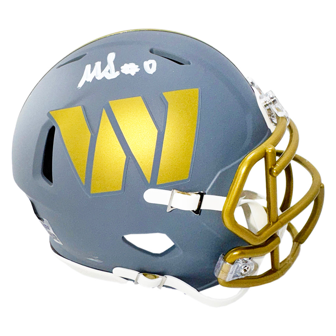Mike Sainristil Signed Washington Commanders Slate Alternate Speed Mini Football Helmet (Beckett)