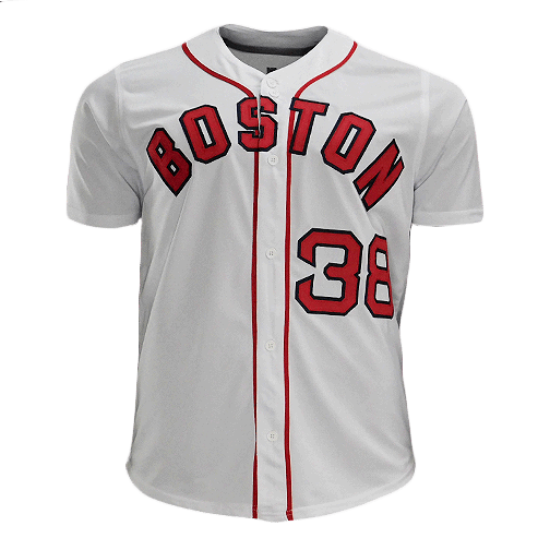 Curt Schilling Signed Boston White Baseball Shadow Number Jersey (JSA)