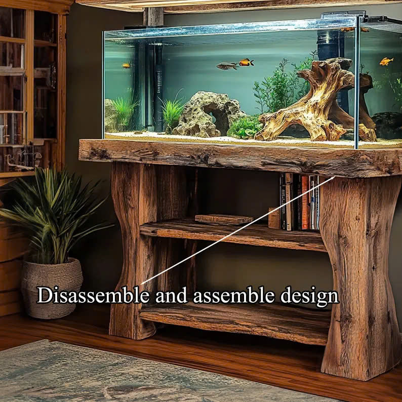 Wooden aquarium shelf custom Decor Home Gift