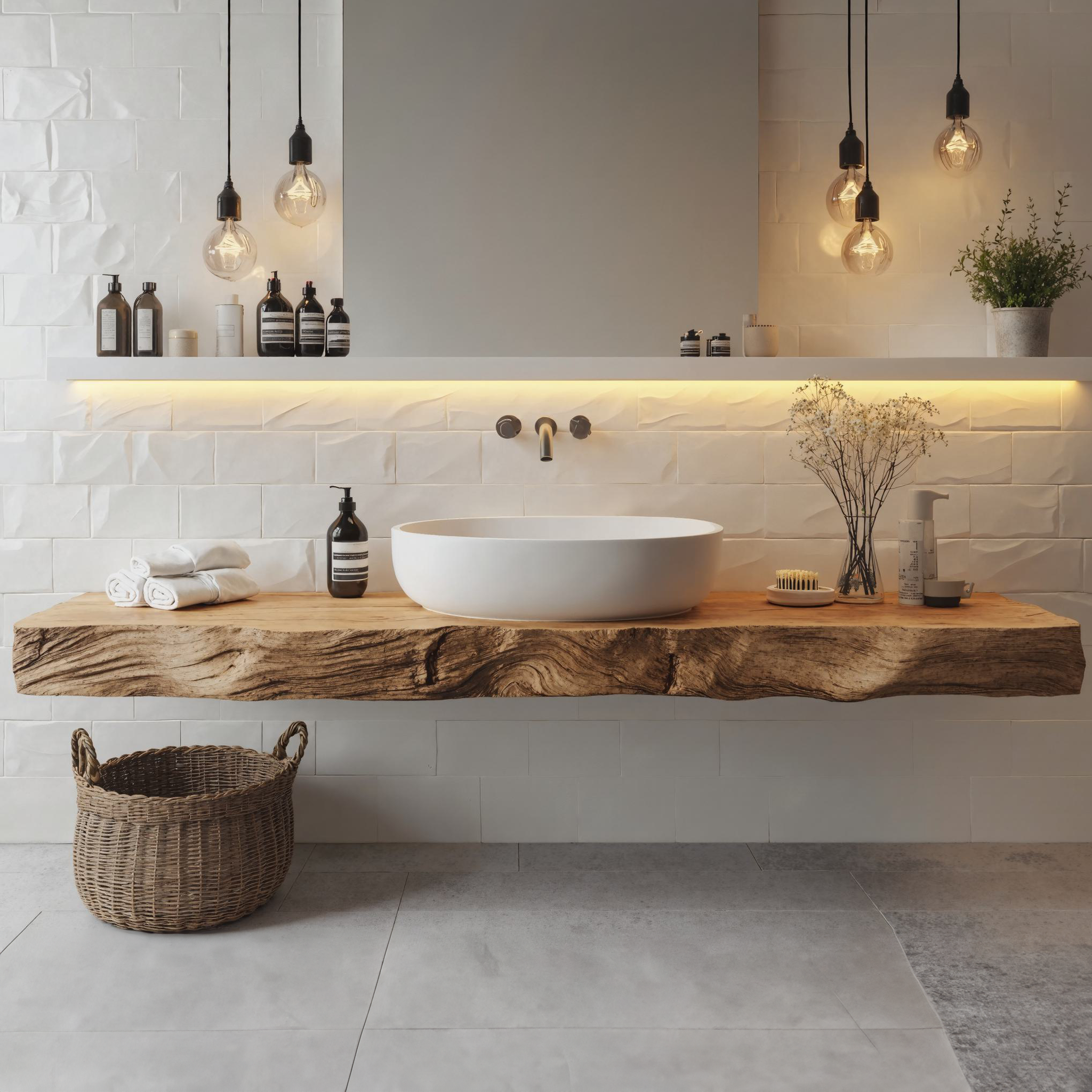 Handcrafted Live Edge Bathroom Vanity For Modern Design
