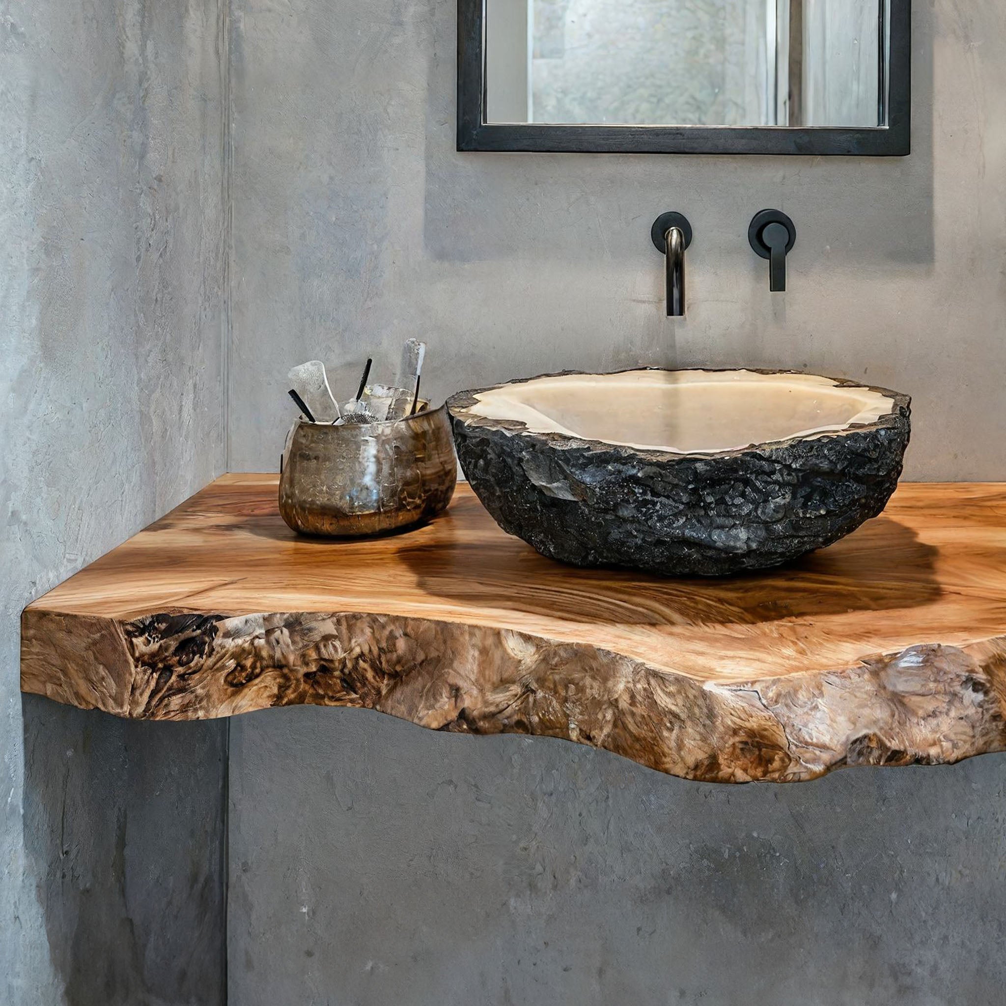 Handcrafted Solid Wood Vanity Unique Bathroom