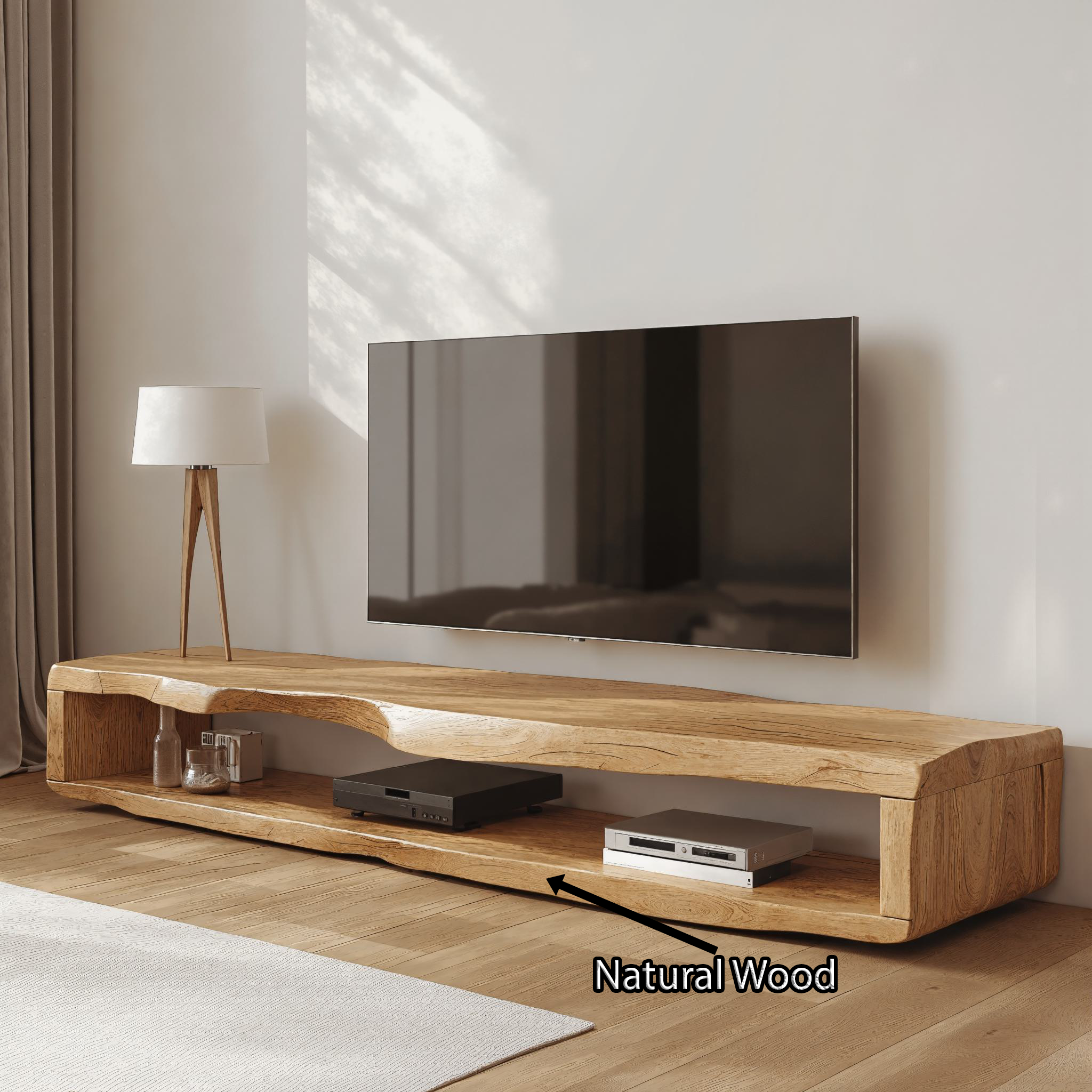 Large Wood Media Center Rustic TV Stand