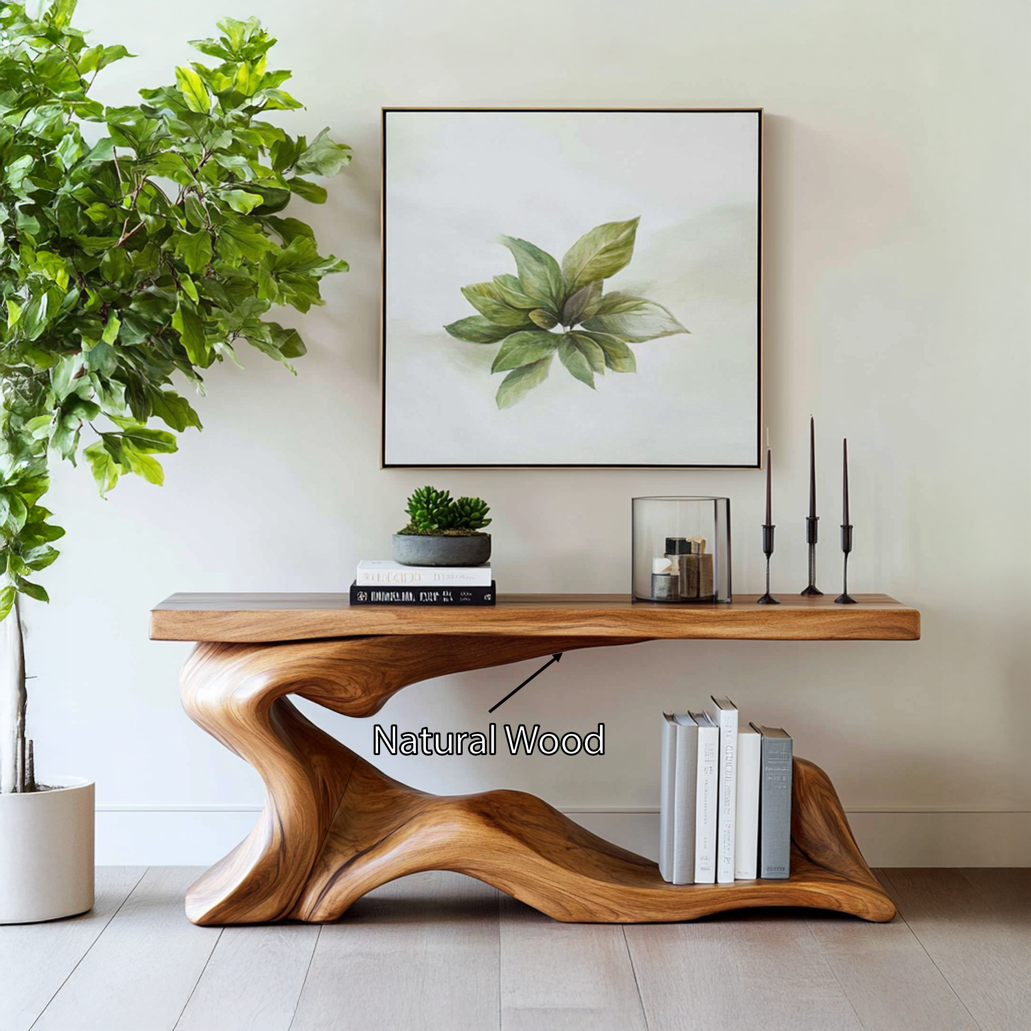 Rustic Live Edge Desk Entryway Design