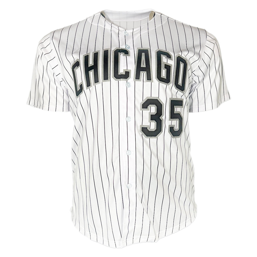Frank Thomas Signed Chicago Pinstripe Baseball Jersey (JSA)