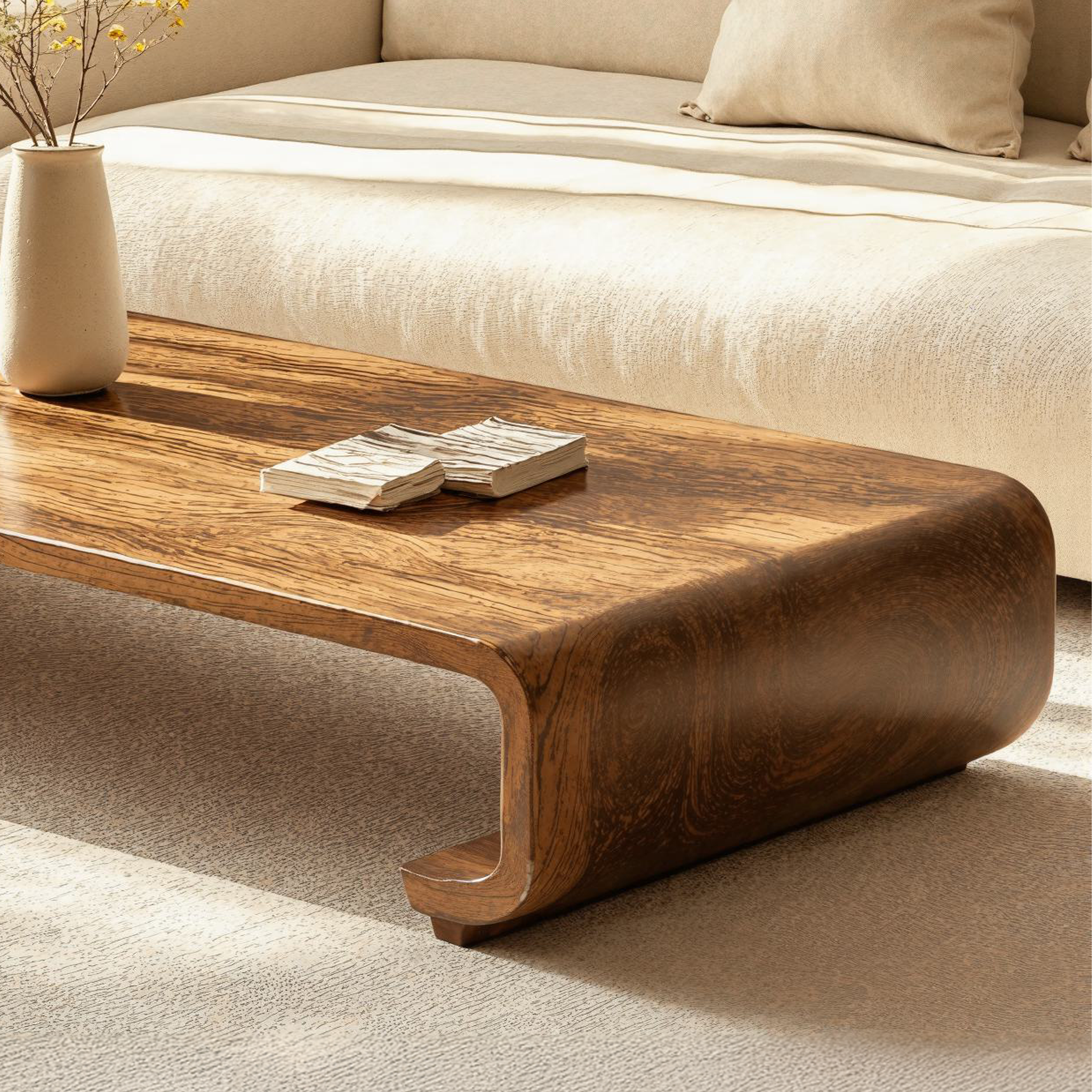 Minimalist Wood Coffee Table Sitting Room Modern Simplicity